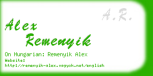 alex remenyik business card